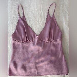 Y2K lilac colored silk top